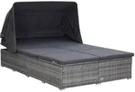 Vidaxl - 2-personen-sonnenliege Mit Auflage Poly Rattan Grau