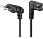 Goobay - Euro-netzkabel Mit Doppelnutkupplung, Schwarz, 5m, 90&deg;, Geeignet F&uuml;r Sonos