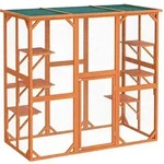Freilaufgehege Katzen 168 X 82 X 166,5 Cm Mit 6 Liegefl&auml;chen, Wetterfestes