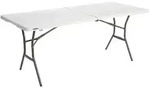 Lifetime - Kunststoff Klapptisch Camping Wei&szlig; 183x76x74 Cm