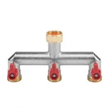 3/4" Regulierbarer 2 Oder 3-fach-verteiler Mit Absperrh&auml;hnen Aus Messing 3-fach