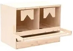 Legenest F&uuml;r H&uuml;hner 2 F&auml;cher 63x40x45 Cm Massivholz Kiefer Vidaxl