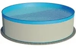 Stahlwandpool Rund 350x90 Cm, Stahl 0,3 Mm Wei&szlig;, Folie 0,2 Mm Blau, Overlap