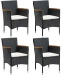Vidaxl - Garten-essst&uuml;hle 4 Stk. Poly Rattan Schwarz