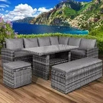 Brast Gartenm&ouml;bel Set Eco Grau/anthrazit Bis Zu 9 Personen Inkl. Extra Dicke