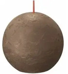 Bolsius Rustik Kugelkerze Wildleder Braun, Durchmesser 7,6 Cm Stumpen- Und