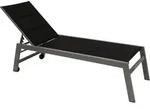 Rollenliege Girona Extra Hoch, Aluminium Silber + Textilgewebe Gepolstert Schwarz