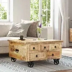 Couchtisch Raues Mangoholz 70x70x40 Cm - Vidaxl