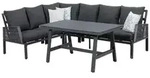 Dining Lounge Set Apulia Garten M&ouml;bel Grau Sitzgruppe Kissen Alu - Primaster