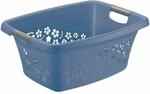 Rotho - W&auml;schekorb Flowers 25 L Horizon Blue W&auml;schesammler W&auml;schebox Tragegriffe