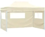 Faltzelt Mit 3 Seitenteilen 3x4,5 M Creme Vidaxl