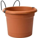 Elho - Blumentopf + Halter Green Basics &Oslash; 20 X 18,5 Cm Mild Tonrot Blument&ouml;pfe &