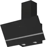 Respekta - Dunstabzugshaube 80 Cm Kopffreie Schr&auml;ghaube Wandhaube Glas Schwarz Led