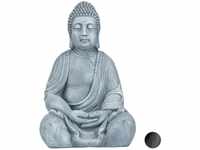 Xl Buddha Figur sitzend, 50 cm hoch, Feng Shui, Outdoor, Garten Dekofigur, große Zen