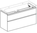 Geberit Smyle Square Waschtischunterschrank, 1184x617x470mm, Mit
