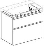 Geberit - Ge Smyle Square Us F&uuml;r Wt, M. 2 Schubl. 73,4x61,7x47cm, Sand-grau
