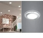 Runder Led Deckeneinbaustrahler Aura Silber Chromfarben &Oslash; 8,2cm