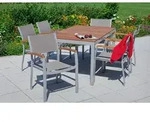 Naxos Set 7tlg 6 Sessel Tisch 150x90cm