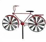 Gartenstecker Metall Fahrrad Xl 160 Cm Rot 96100 Shabby Windspiel Windrad Wetterfest