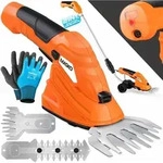 Masko&reg; Grasschere Strauchschere Set Mit Akku 7,2v 2000ma/h + Ladeger&auml;t + Handschuhe