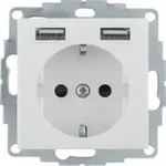 Berker Steckdose Schuko/usb, S.1, Wei&szlig; Gl&auml;nzend 48038982