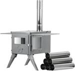 Campfeuer - Edelstahl Zeltofen 51,5 X 42 X 216 Cm Zeltheizung Camping Ofen