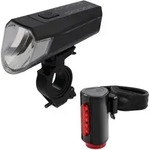 Fischer Fahrrad Fahrradbeleuchtung Set Led Akkubetrieben Schwarz