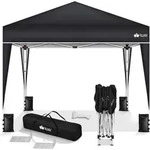 Pavillon 3x3m Schwarz Wasserdicht Pop-up Faltpavillon H&ouml;henverstellbar Gartenzelt Uv