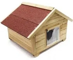 Wiltec Kleines Katzenhaus 68 X 53 X 47 Cm Aus Holz, Katzenh&uuml;tte F&uuml;r Garten Oder