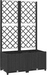 Pflanzk&uuml;bel Mit Spalier Schwarz 80x40x136 Cm Pp Vidaxl