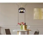 Pendelleuchte Blacky Mit Rauchglas 1-flammig Metall Messing, &Oslash; 30cm