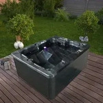 Outdoor Whirlpool Black Marble Pure Ausstattung Pure Whirlpool Outdoor Saunaofen Holz