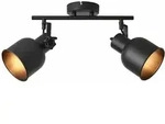 Brilliant Lampe, Rolet Spotrohr 2flg Sand Schwarz, Metall, 2x D45, E14,
