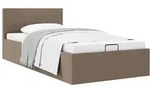 Stauraumbett Hydraulisch Taupe Stoff 100&times;200 Cm Vidaxl