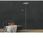 Led Deckenfluter Dent Schwarz Mit Leselampe Dimmbar, H&ouml;he 180cm