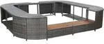 Vidaxl - Whirlpool-umrandung Quadratisch Grau 268x268x55 Cm Poly Rattan