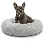 Lionto Donut Hundebett, Rundes Hundesofa Mit Pl&uuml;schbezug & Anti-rutsch-noppen,...