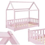 Juskys - Kinderbett Marli 80 X 160 Cm Mit Rausfallschutz, Lattenrost Und Dach -