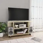 Vidaxl - Tv-schrank Mit Rollen Sonoma-eiche 80x40x45 Cm Holzwerkstoff