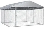 Outdoor-hundezwinger Mit &Uuml;berdachung 382x382x225 Cm Vidaxl