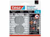 Tesa - Klebeschraube für Mauerwerk und Stein, Halteleistung 5 kg, rund, 2 Stück
