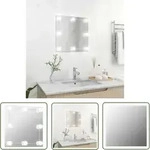 Vidaxl Wandspiegel Mit Led-beleuchtung Quadratisch Glas