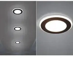 Runder Led Deckeneinbaustrahler Aura Schwarz Matt &Oslash; 14,8cm