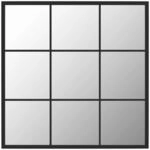 Wandspiegel Schwarz 60x60 Cm Metall Vidaxl