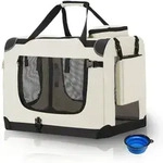 Hundetransportbox Lassie S (beige) Faltbar - 34 X 50 X 36 Cm - Hundetasche Mit Decke,