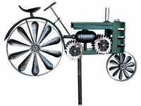 Gartenstecker Metall Traktor xl 160 cm Trecker Grün 96106 Windspiel Windrad