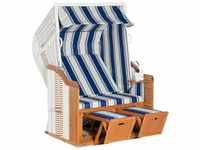 SunnySmart Garten-Strandkorb Rustikal 250 basic 2-Sitzer weiß/blau PVC-Stoff