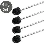 Toilettenb&uuml;rste Mit Edelstahlstiel, Wc-ersatzb&uuml;rste, 4er Set, &Oslash; 8 Cm, Silber