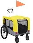 2-in-1 Fahrradanh&auml;nger F&uuml;r Hunde Und Buggy Gelb Und Grau - Vidaxl
