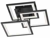 Led Deckenleuchte schwarz Modern Wohnzimmerlampe dimmbar, 3 Stufendimmer über